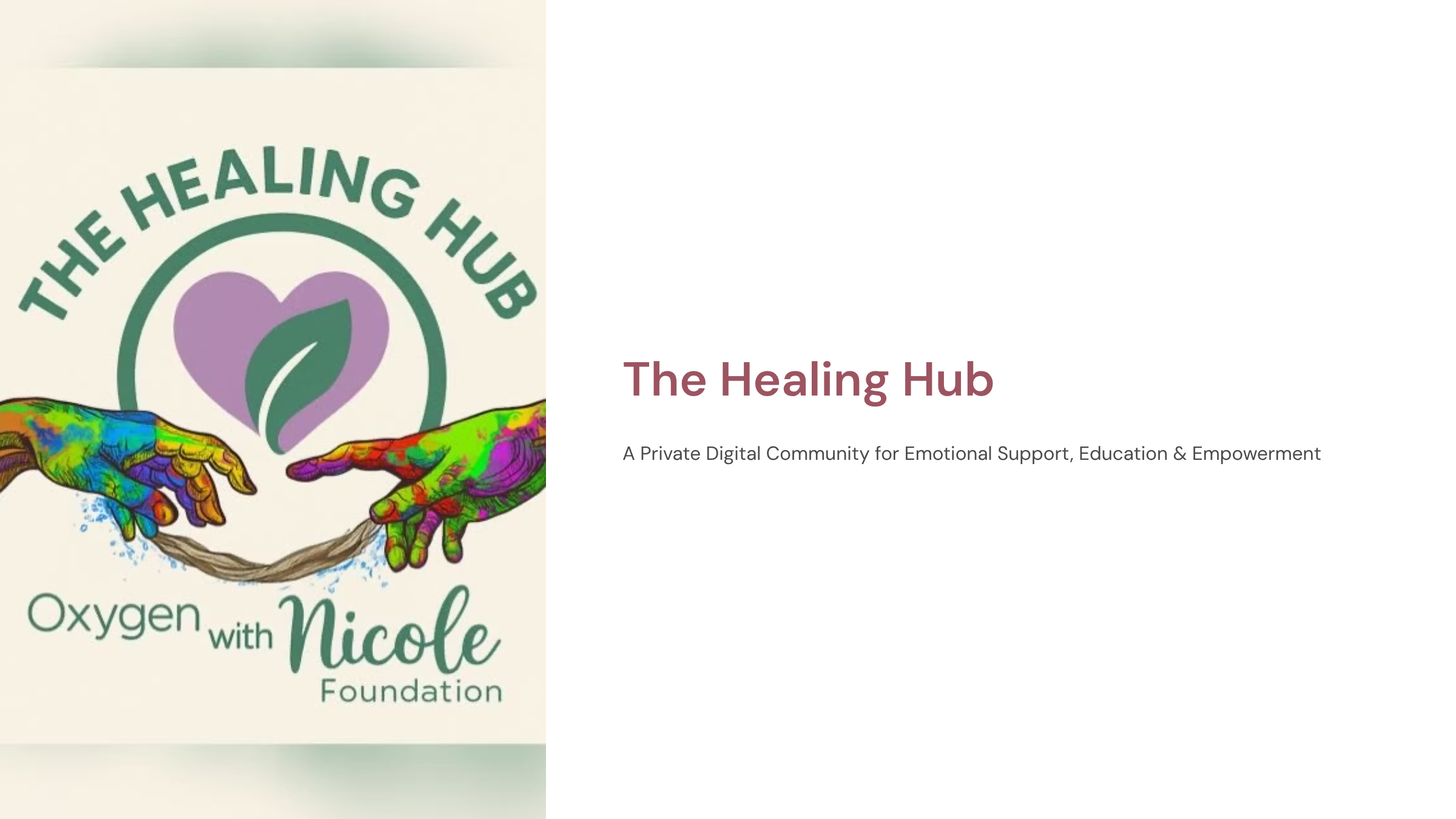 The Healing Hub title graphic